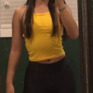 yellow tank top